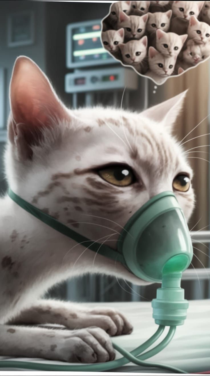 Sickly Cat in Hospital Room: A Heartbreaking Scene of Sorrow...