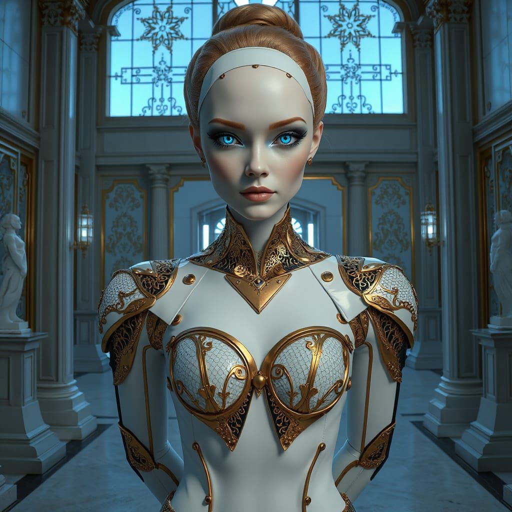 Cyberpunk Goddess of Porcelain Skins