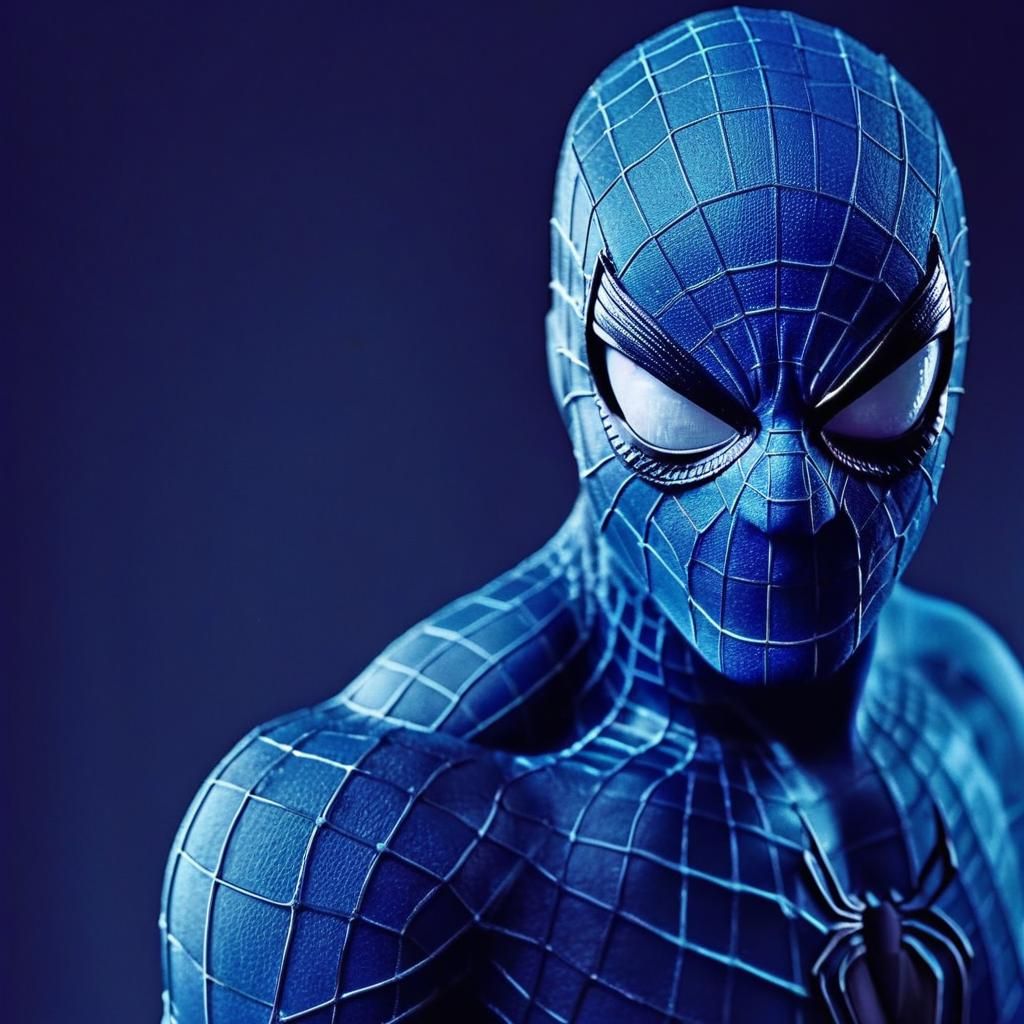 Blue Hues and Tones of Spiderman