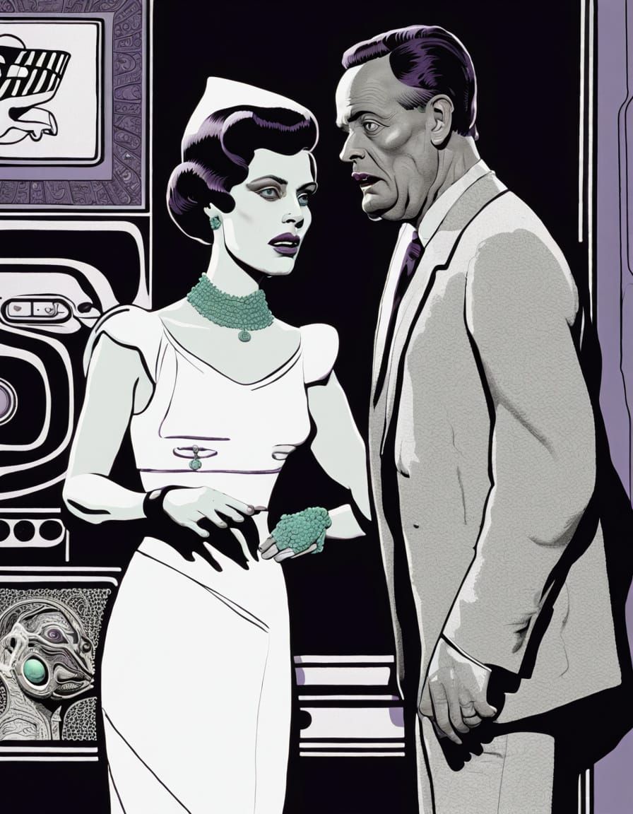 Somewhat Offbeat Couple in Alien Nightclub