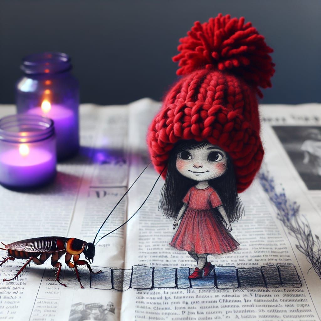 The Girl and Her Cockroach - Simon Says AI Art Challenge Cha...