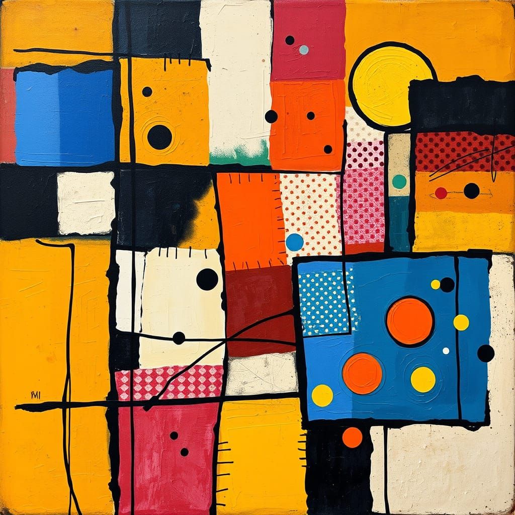 Abstract Geometric Composition in Expressionist Style