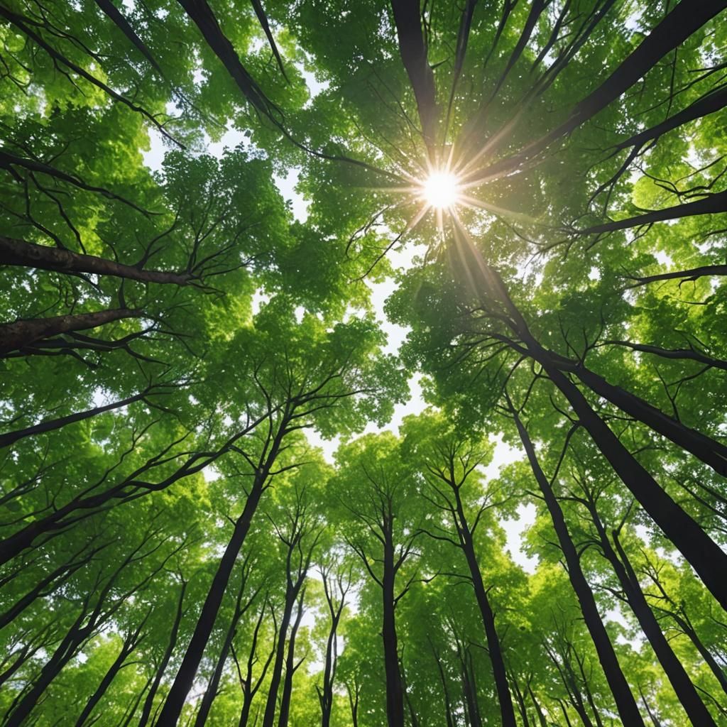 Sunlit Canopy: A Forest View