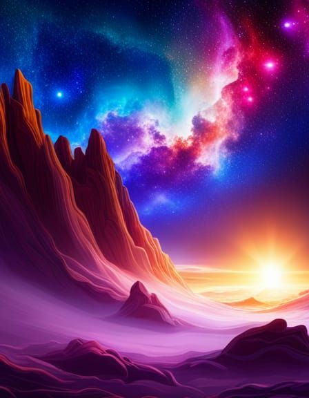 Vibrant Nebulae and Planets in Celestial Skyline