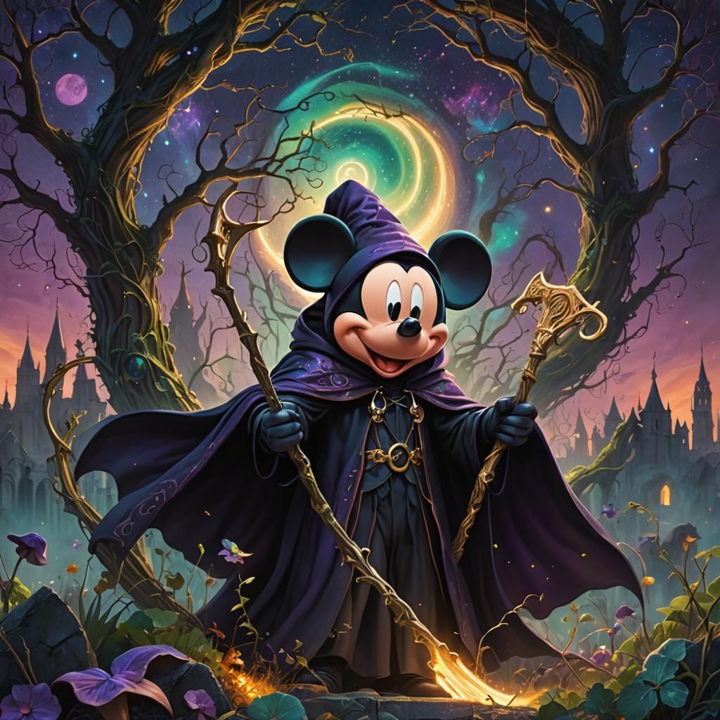 Mickey Mouse as Grim Reaper in Twilight Graveyard