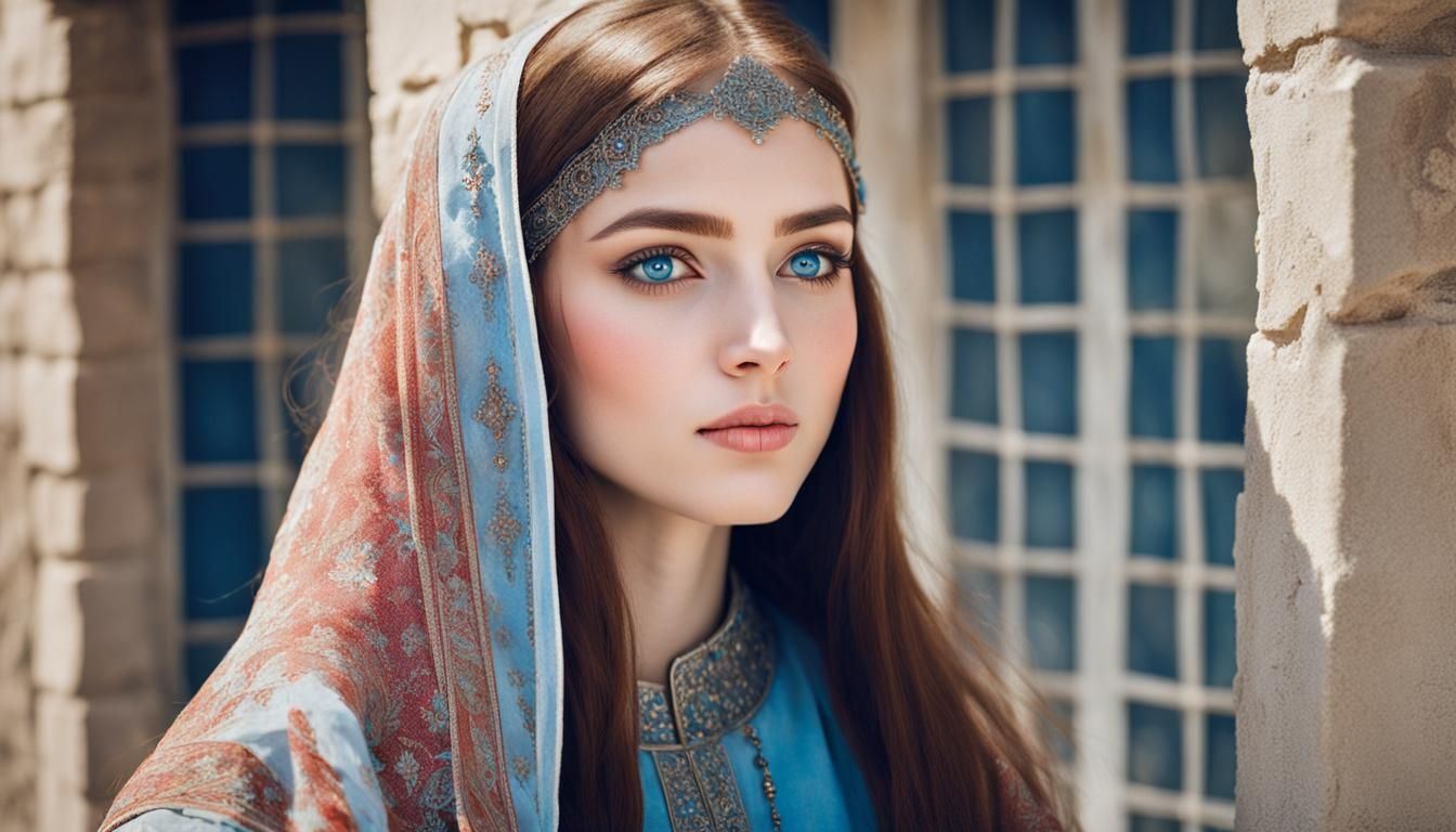 Beautiful Young Girl in Traditional Turkish Clothing