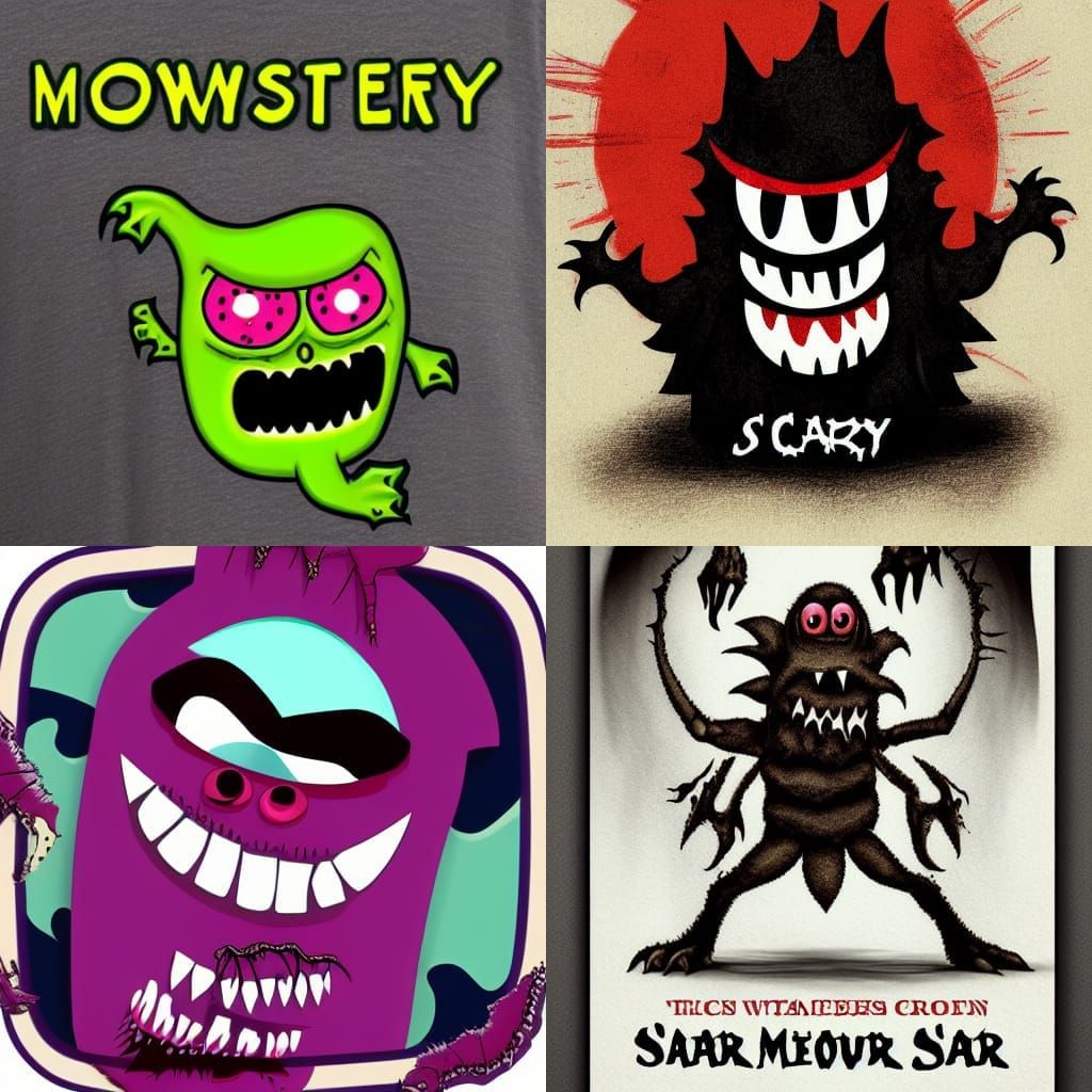 AI Interpretation of a Scary Monster