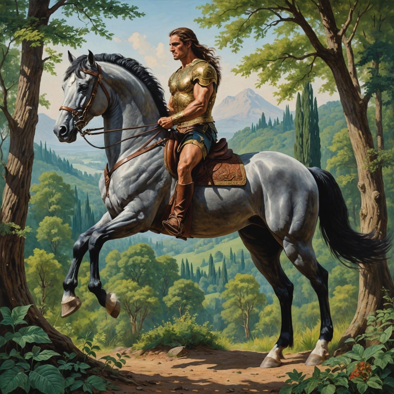 Dramatic Centaur Acrylic Painting Masterpiece