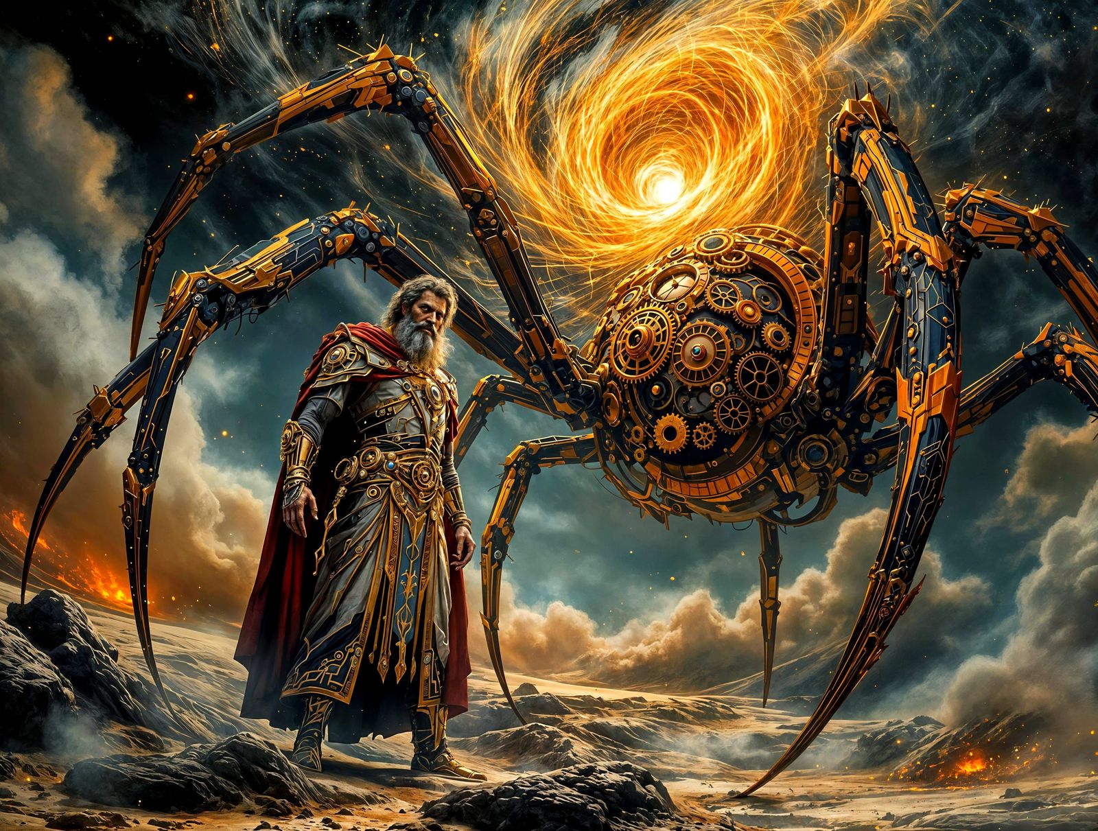 Greek Steampunk Alchemist Masters Cosmic Geometry