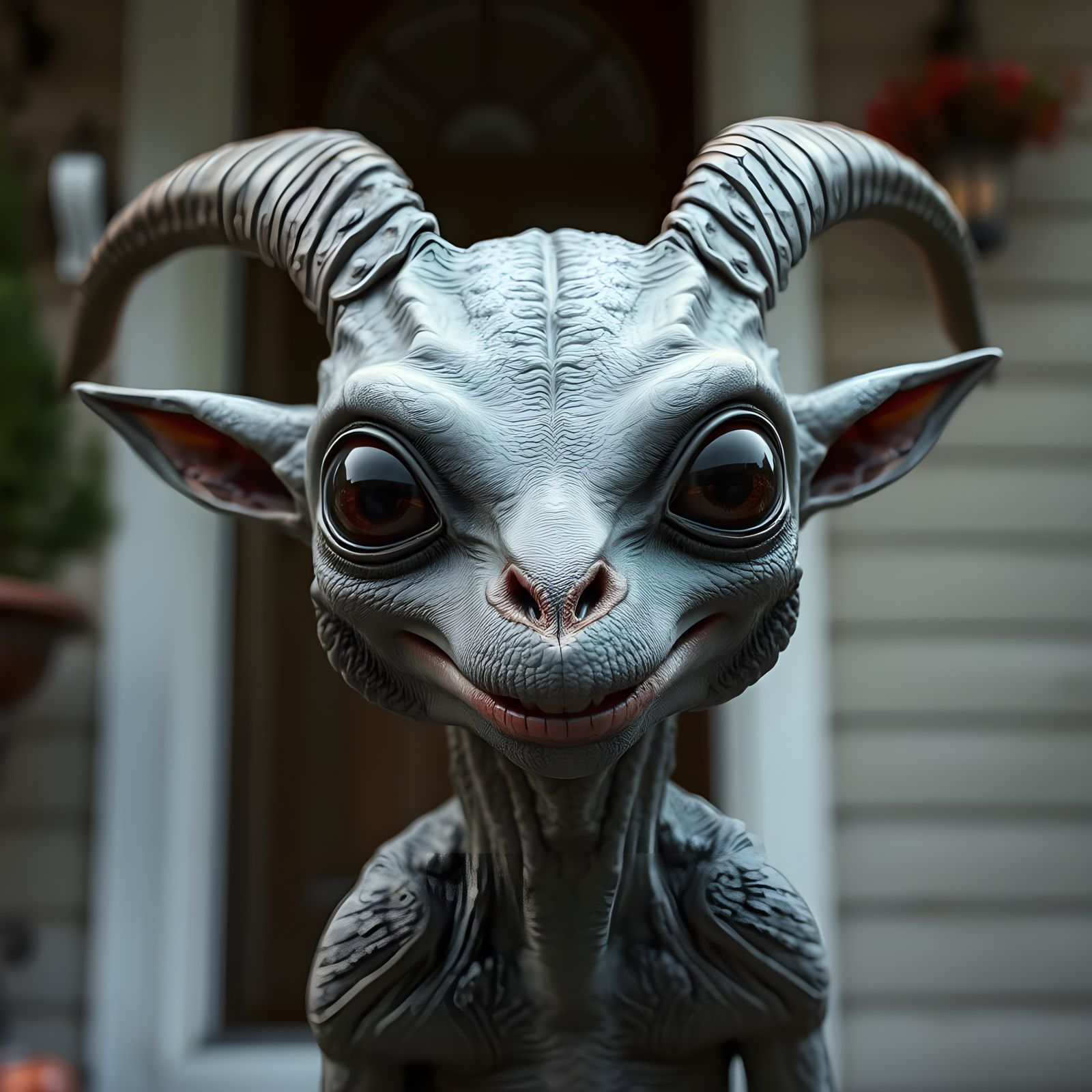 Cosmic Visitor Stares Down the Suburban Front Door