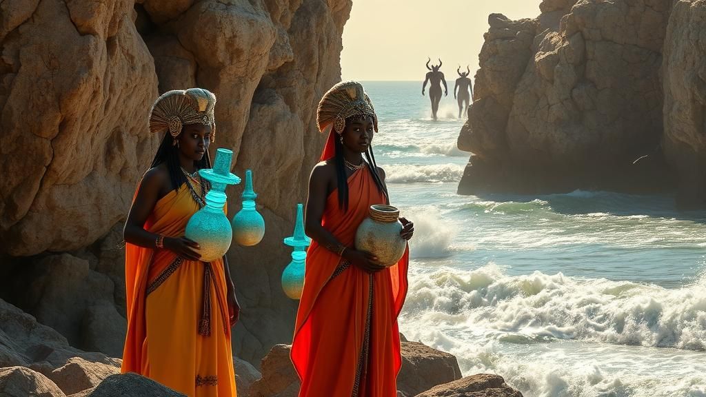 African Lioness Women at Bay with Demons