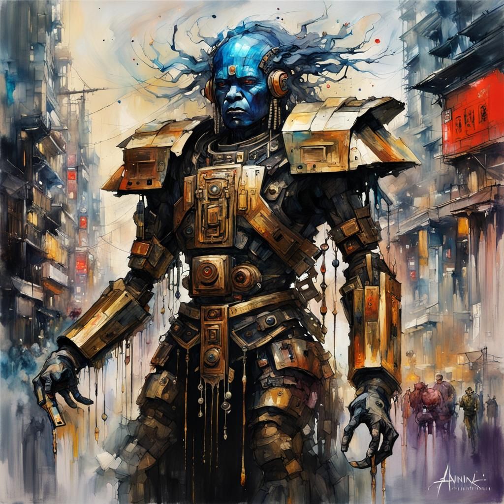 Cyborg Deity Marches on Tokyo: Afrofuturist Masterpiece