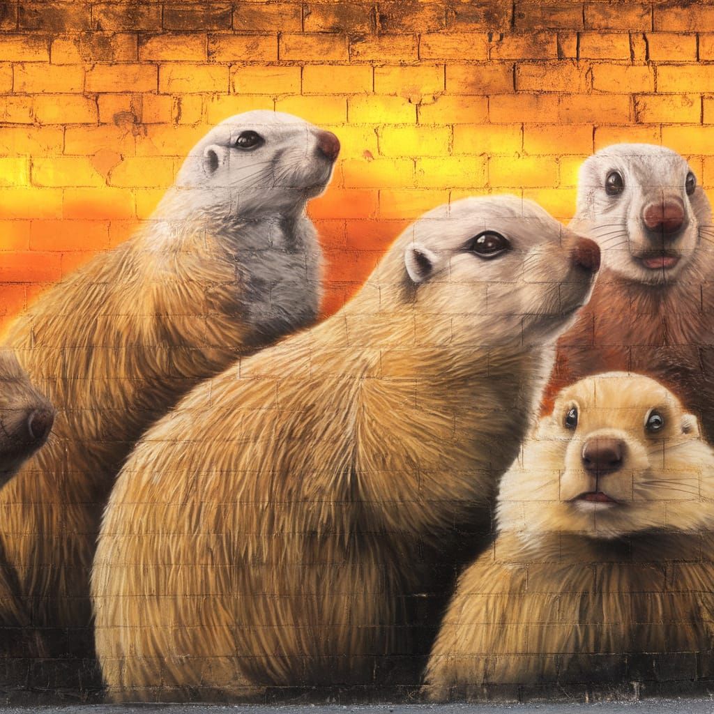 Realistic Prairie Dogs in Urban Street Art