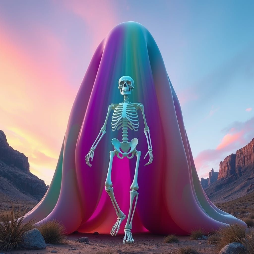 Giant Translucent Slime Cathedral in Dreamlike Valley