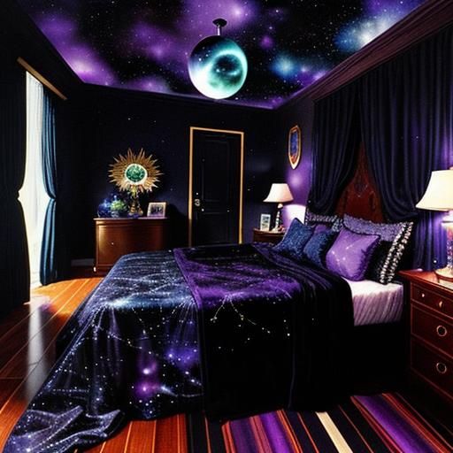 Night Sky Bedroom with Glow-in-Dark Stars