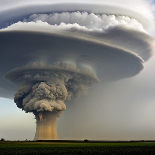 Thunderstorm and Nuclear Cloud Collision