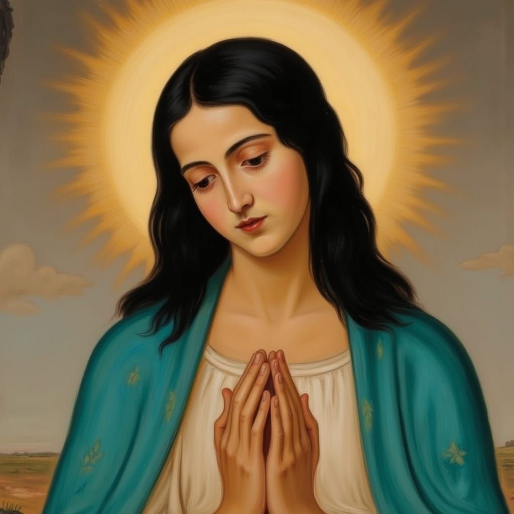 Virgin Mary in Prayer, Renaissance Style