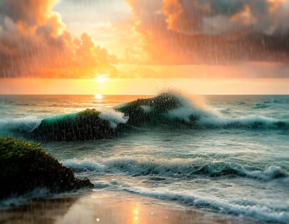 Rainy Summer Sunset: Professional Beach Photography