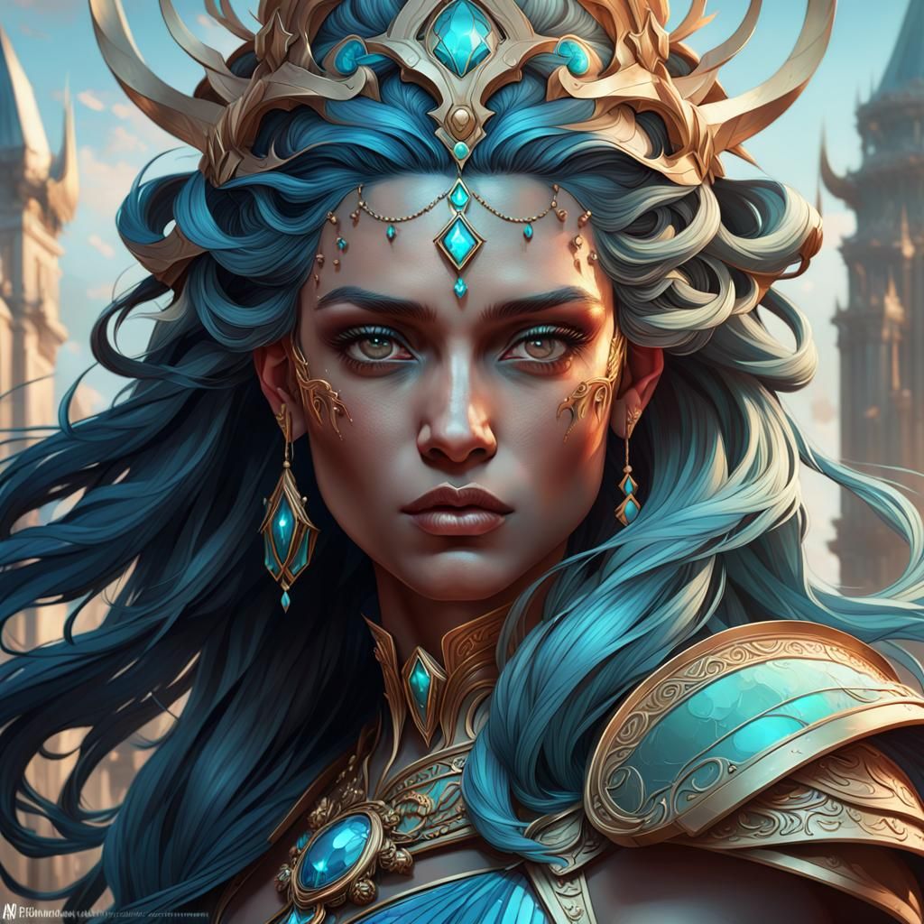 Detailed Portrait of a Nephilim Queen in Unreal Engine