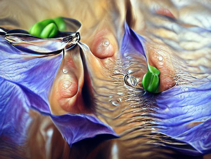 Hyperrealistic Painting of Morning Glory Flowers