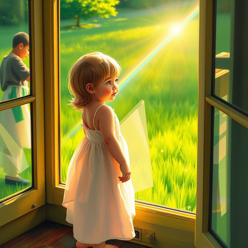 Childhood Innocence: Rainbow Light on a Summer Day