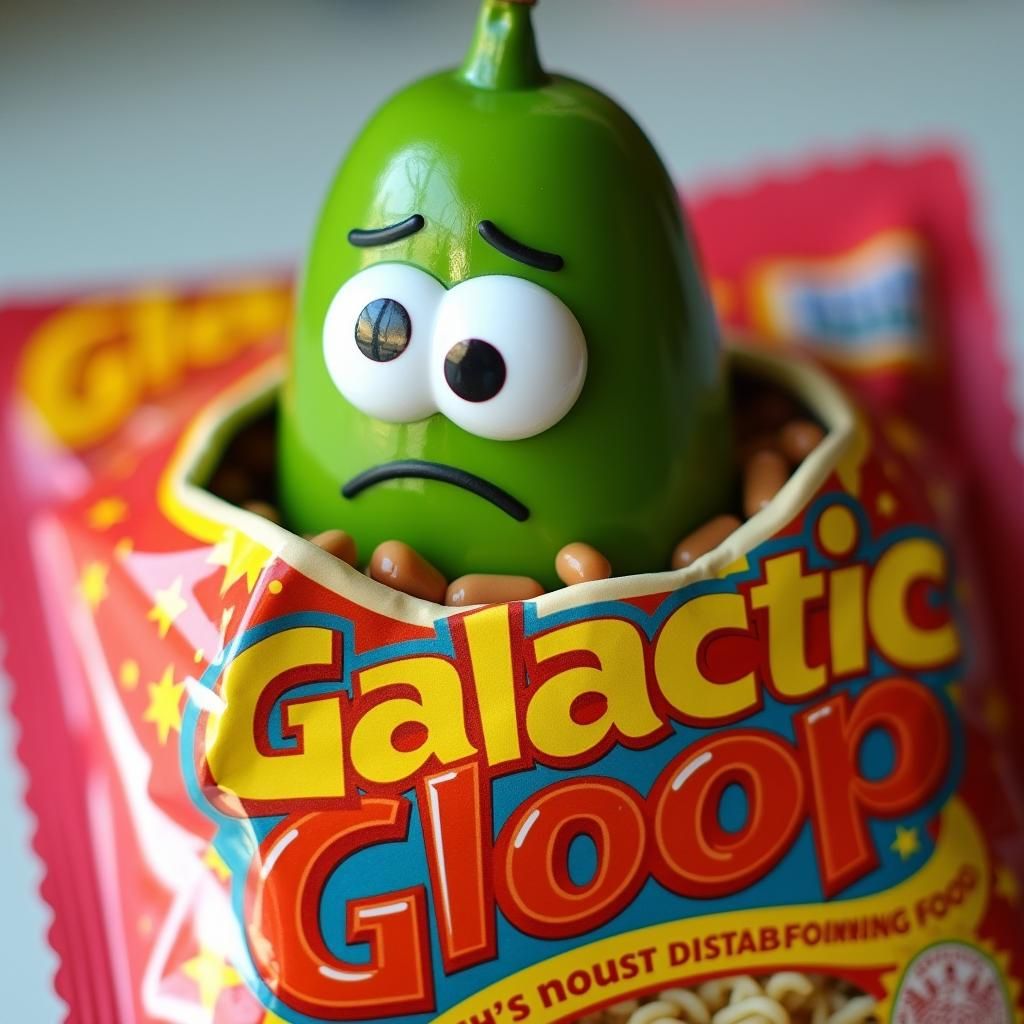 Galactic Gloop: Retro Packaging for Disappointing Noodles