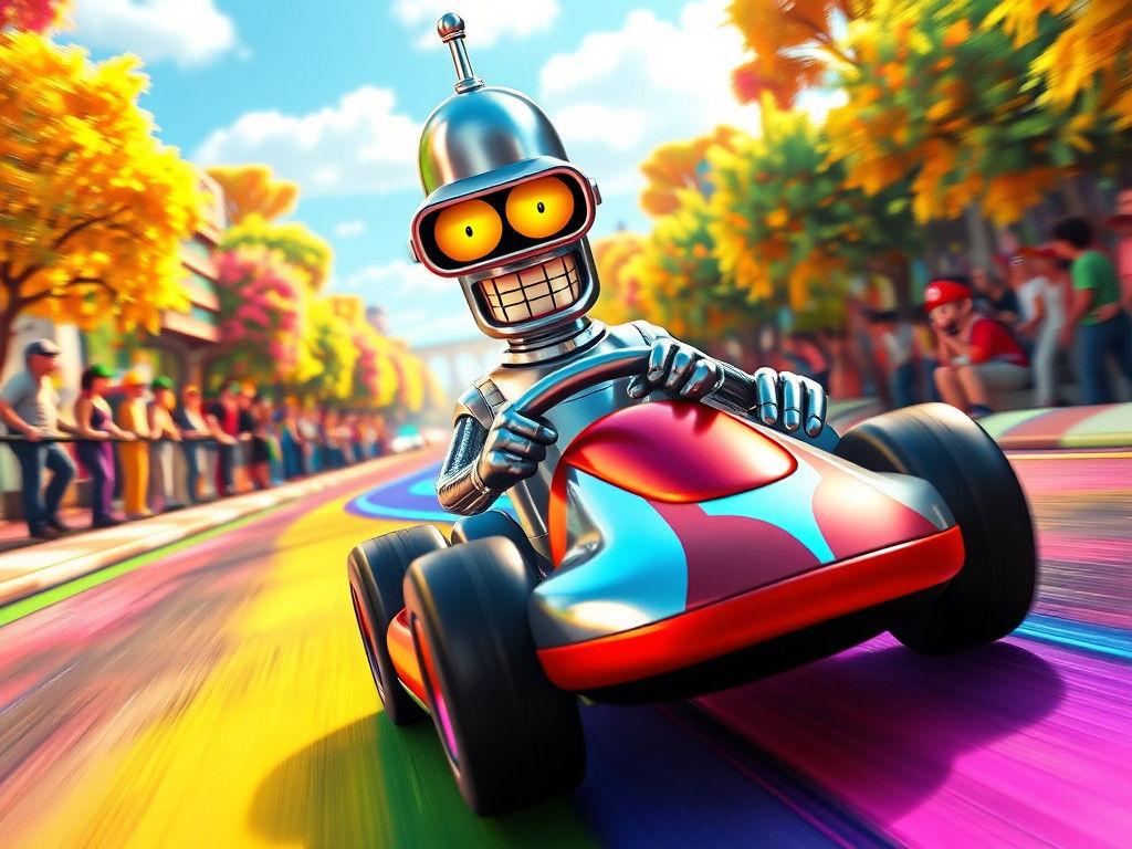 Bender from Futurama in Mario Kart