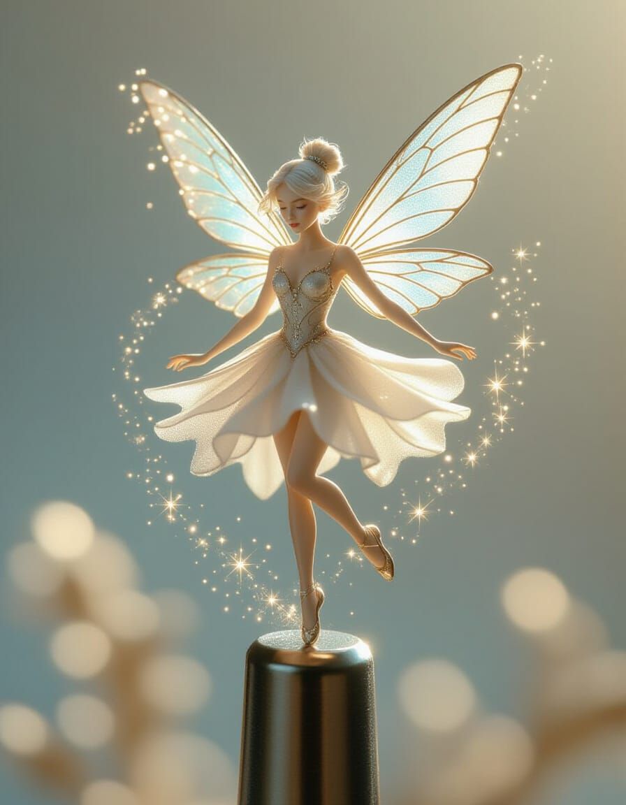 Delicate Fairy Dancing on a Pin in 8K