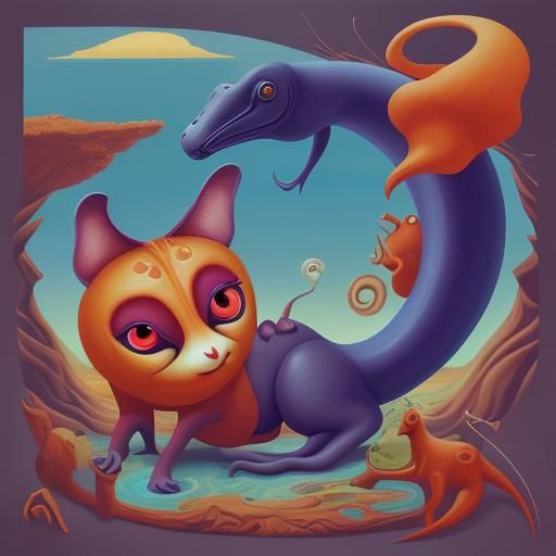 Surreal Animals in Mas-Surrealism Style