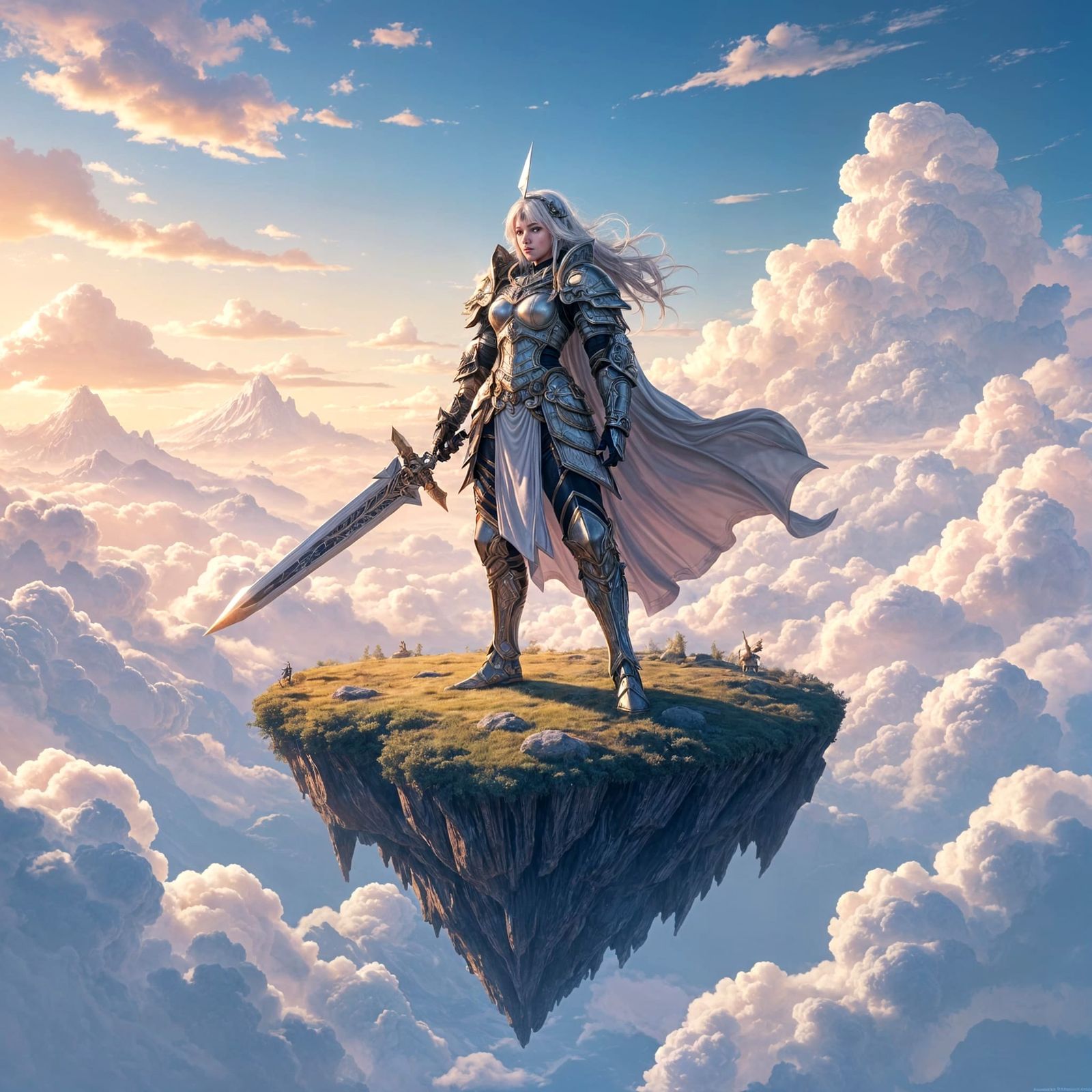 Valkyrie Warrior on Floating Island, Manga Art