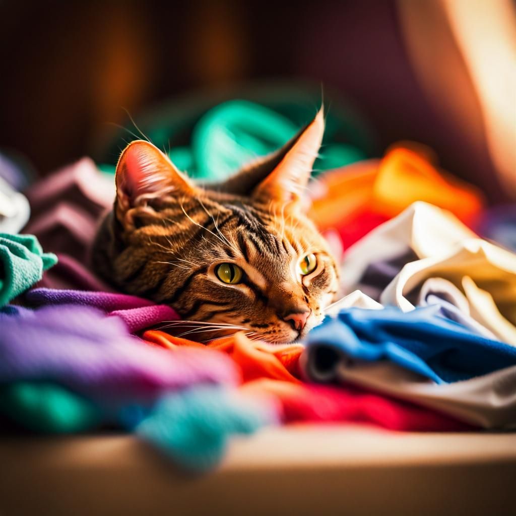 Cozy Cat Nap: Impressionistic Impasto Painting