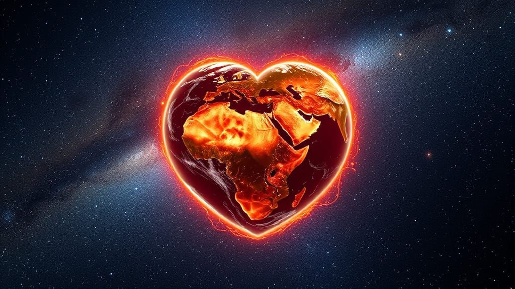 Heart Earth in Sci-Fi Landscape