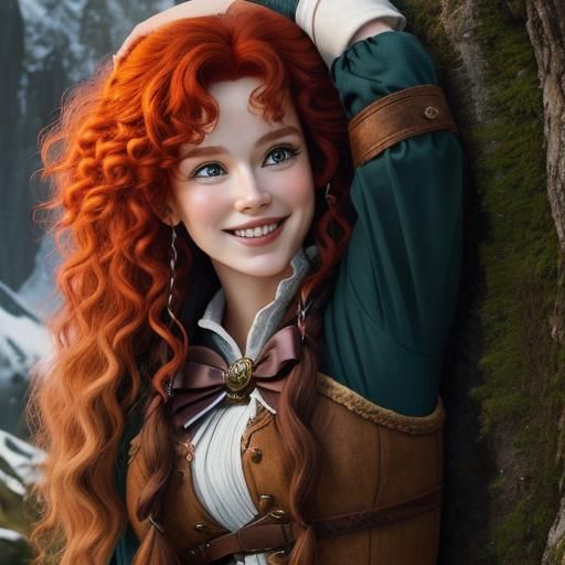 Realistic Merida Portrait with Bow