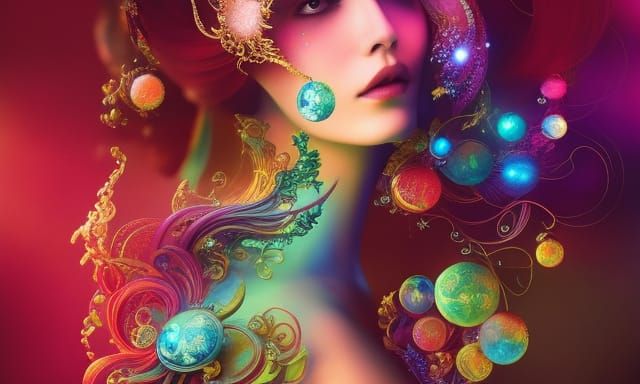Fantasy Airbrush Art: Intricate Digital Collage Illustration