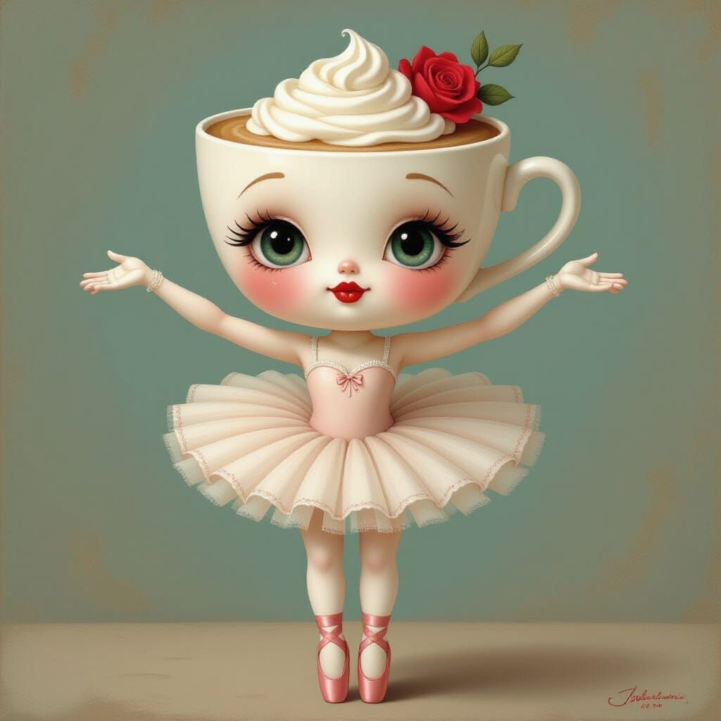 Cappuccino Ballerina in Whimsical Style