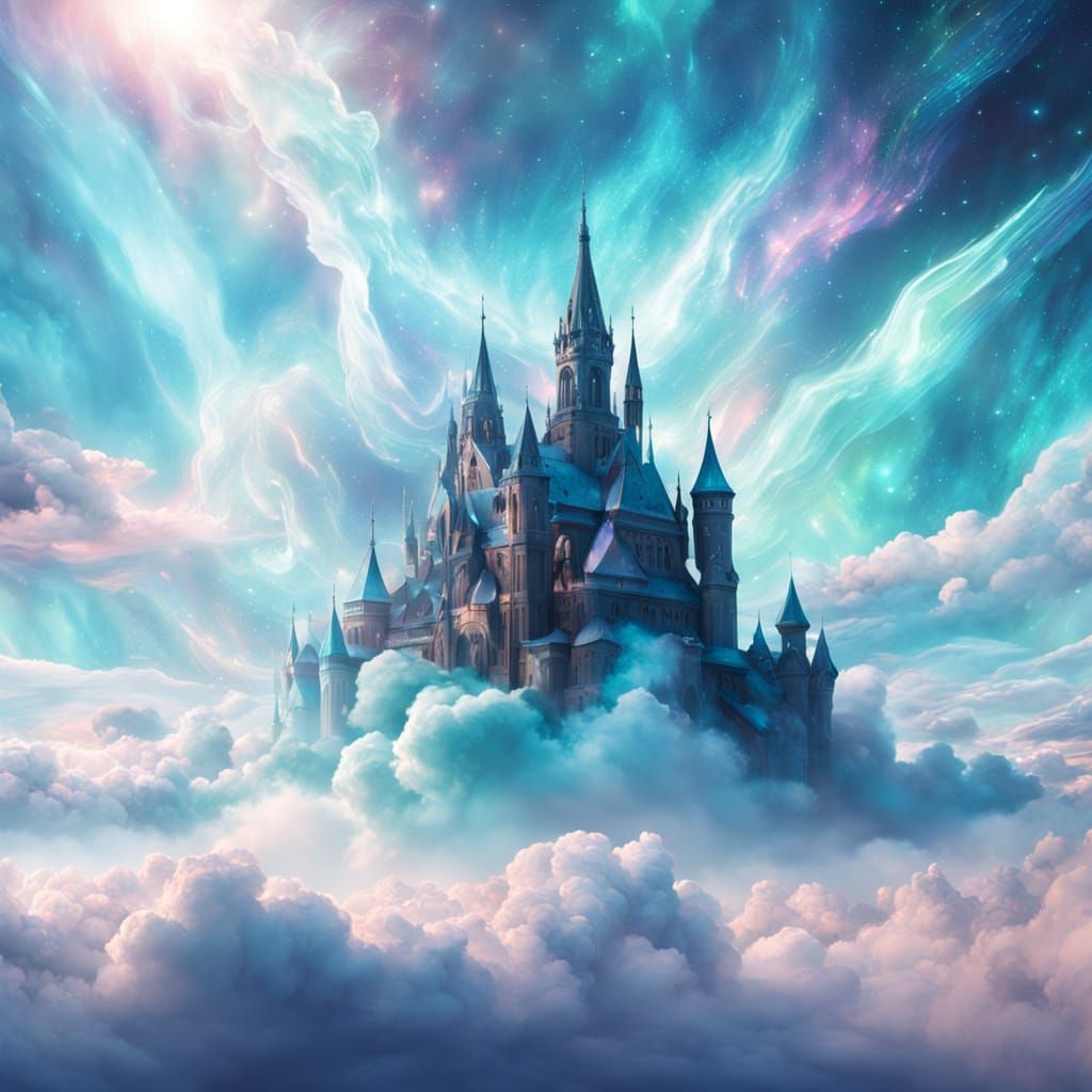 Ethereal Cloud Cities in a Dreamlike Vortex