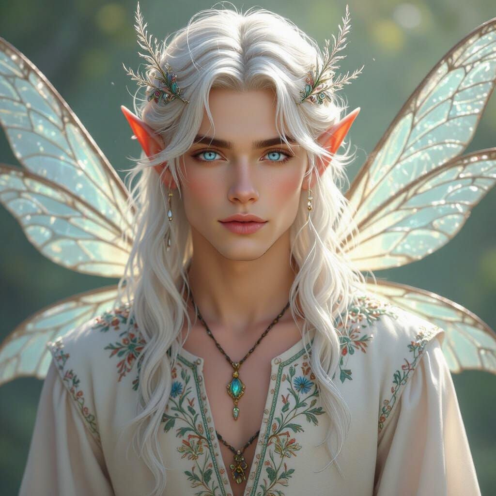 Whimsical Male Fairy with Dragonfly Wings