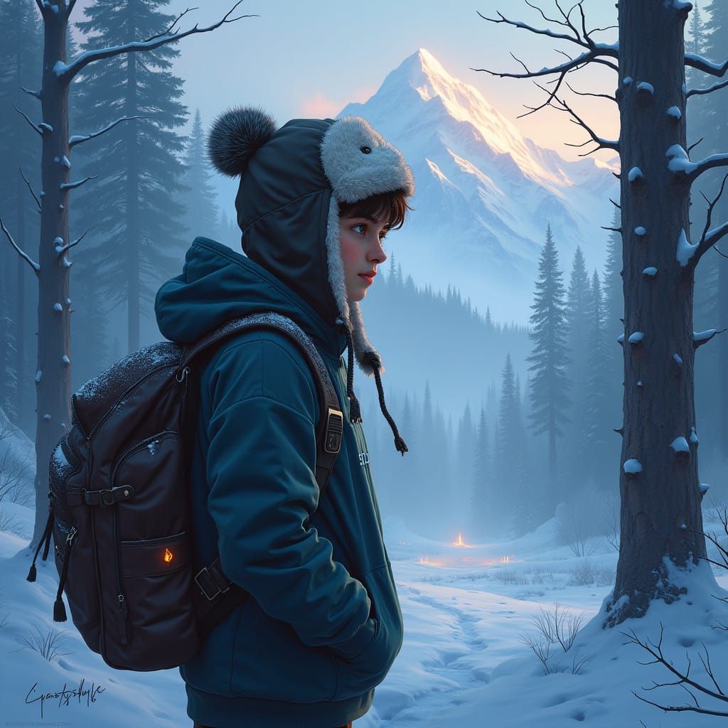 Young Percy Jackson in Winter Wonderland Camp Half-Blood Aes...