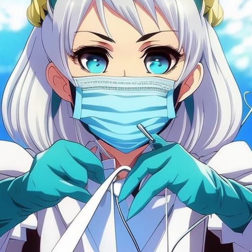 Old Dentist in Anime Key Visual Style