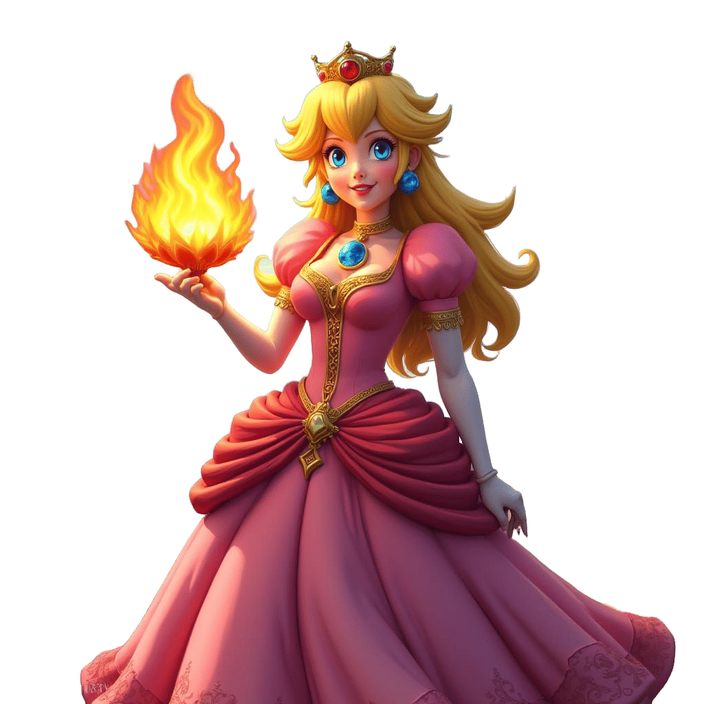 Fantastical Princess Peach with Fire Flower