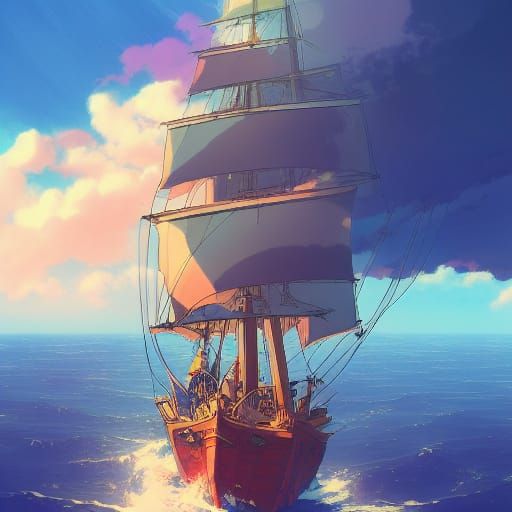 Anime Pirate in Studio Ghibli Style
