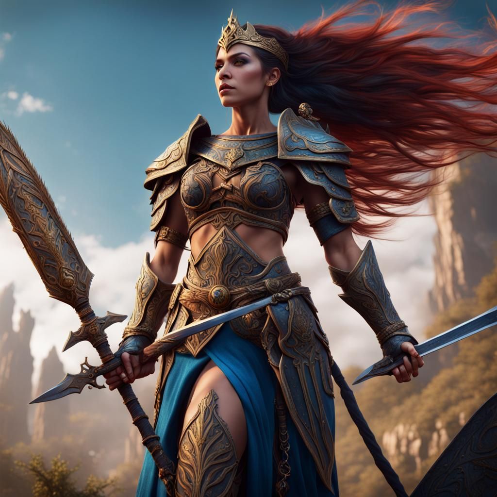 Beautiful Warrior Queen in Detailed Matte Painting