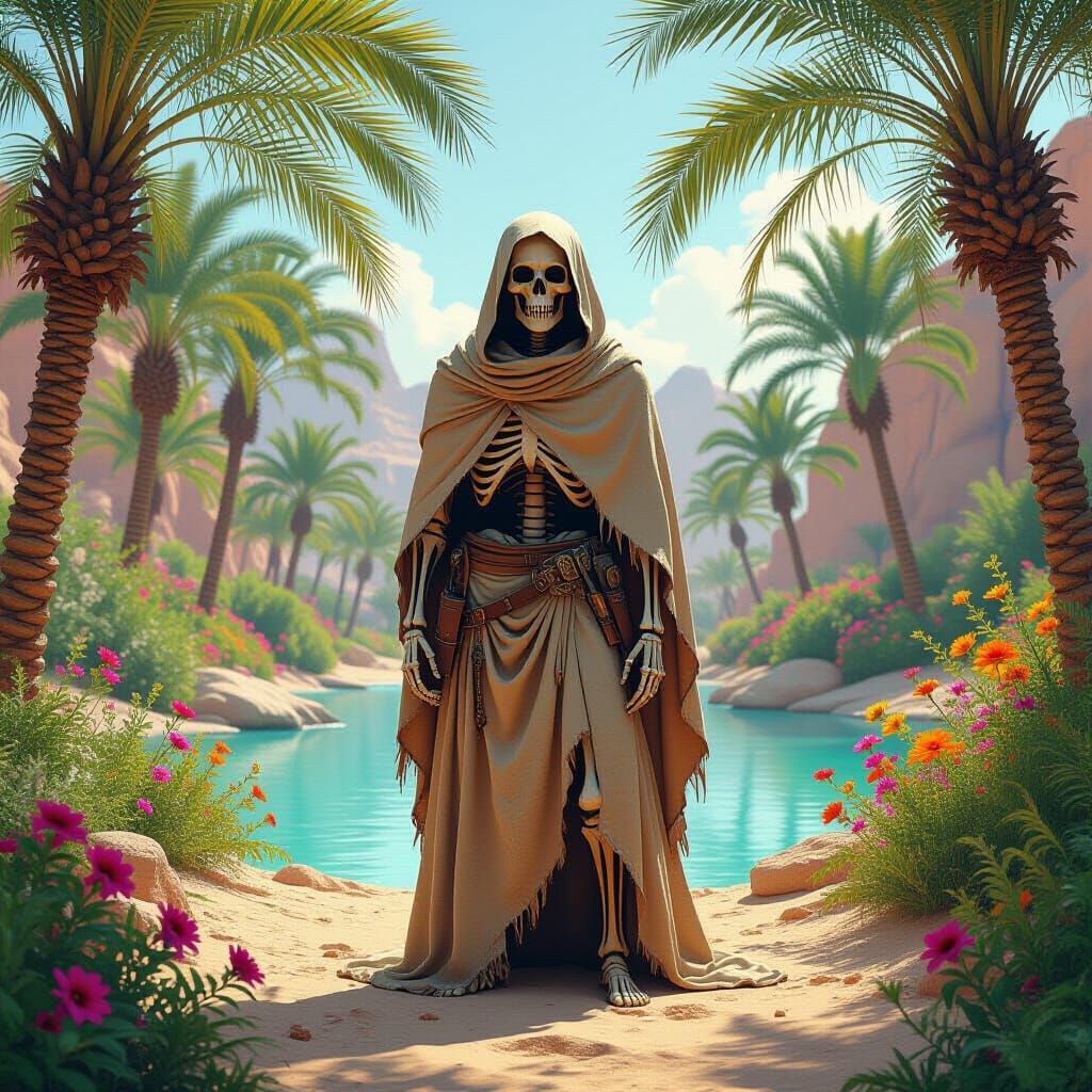 Skeleton Finds Oasis in Desert Art