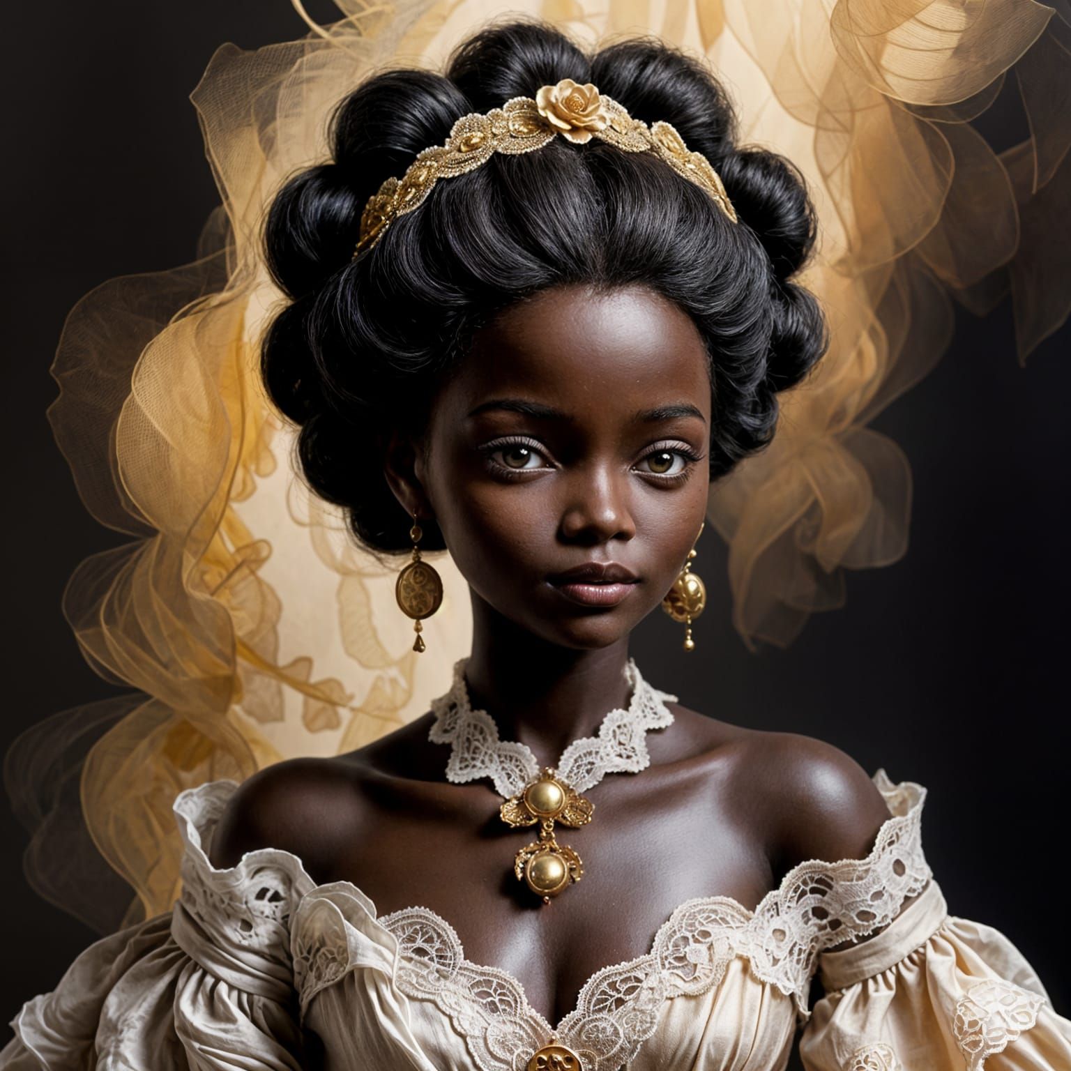 Black Doll in Surreal Art Doll Style