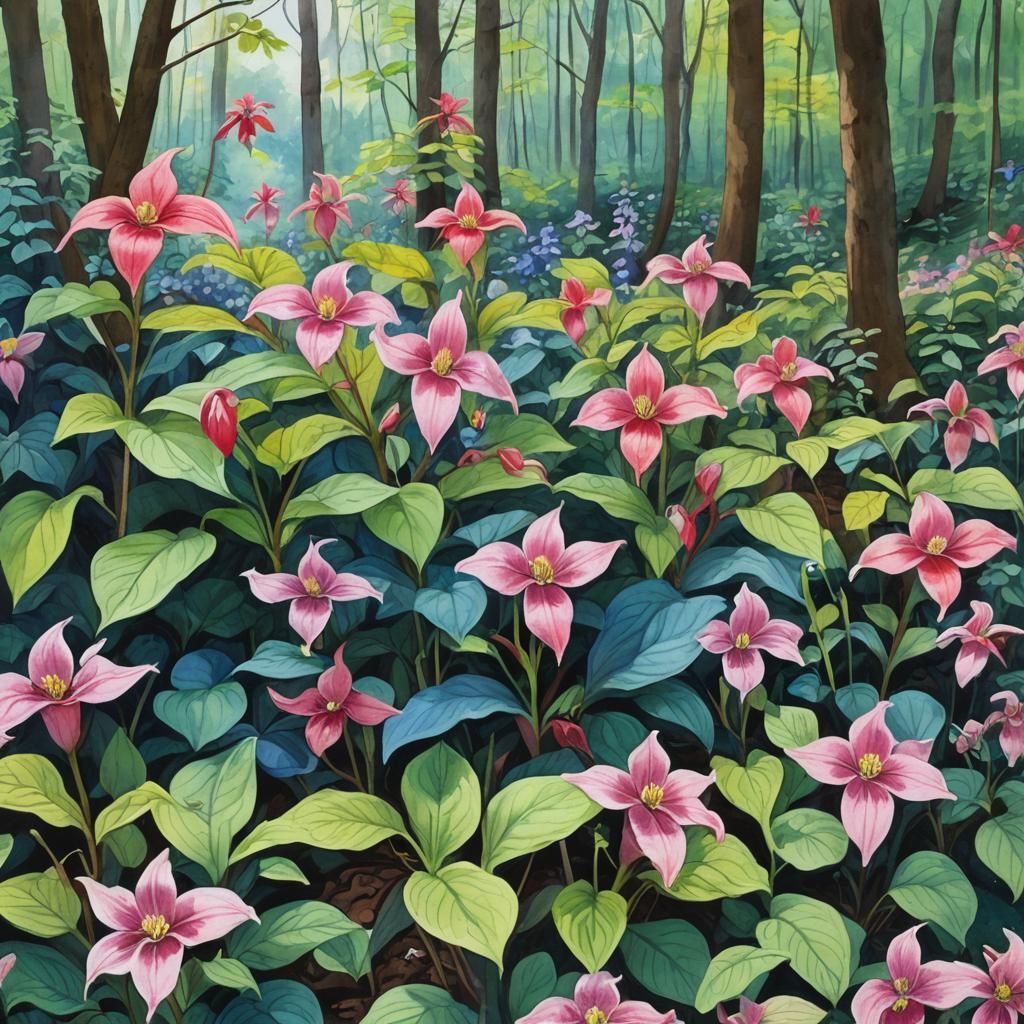 Floral Ashes in Impressionist Gouache Style