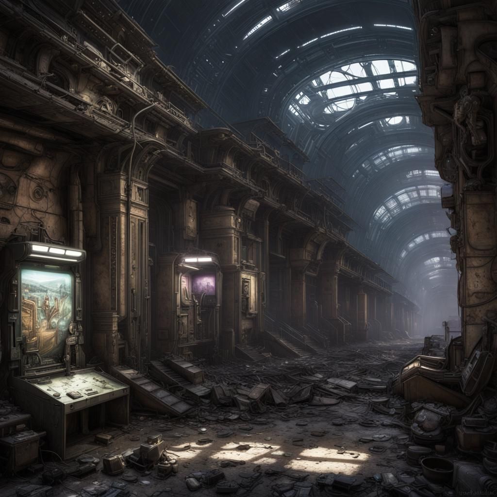 Cyberpunk Vatican City in Abandoned Wasteland