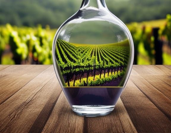 Vineyard Inside Wine Bottle: Fairytale Magic Realism