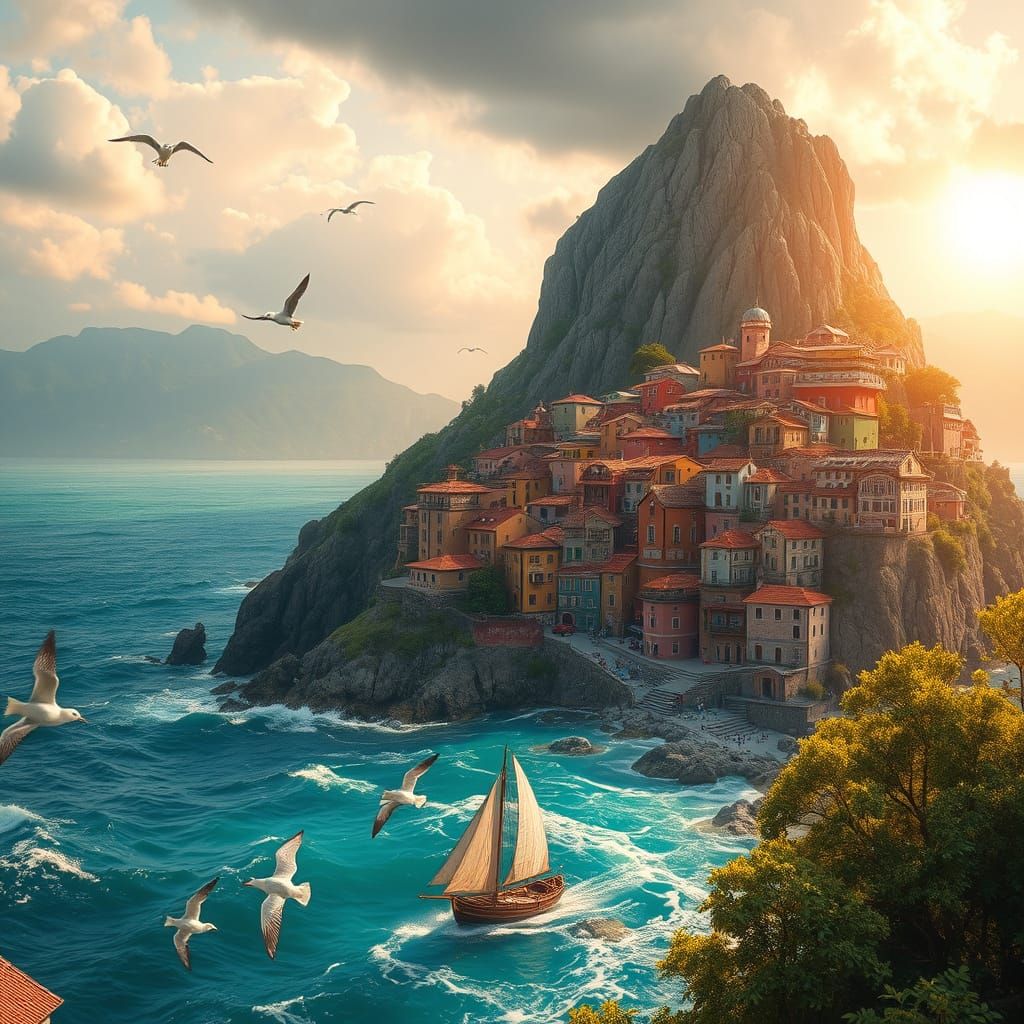 Whimsical Village in a Rugged Mountain Paradise