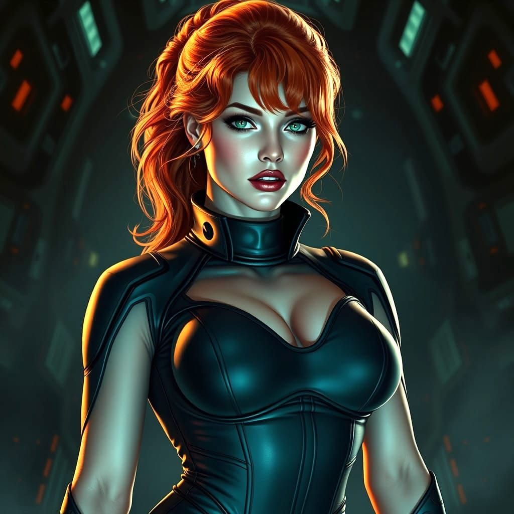 Sensual Cyberpunk Goddess in Electrifying Spandex