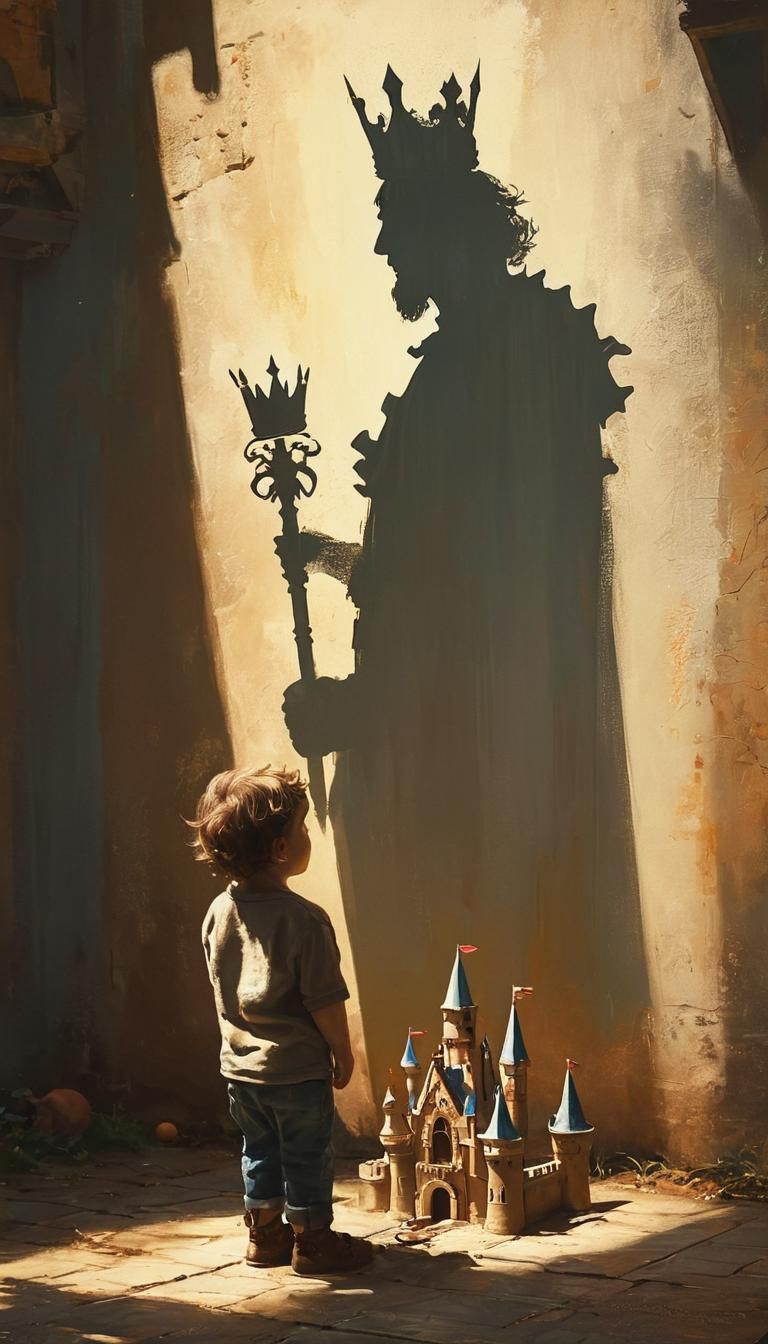 Child's Dream: A King's Shadow in Digital Art